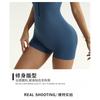 Womens Seamless Yoga Jumpsuit With Zipper Front Short Sleeve Sportswear Gym Running Fitness Dance