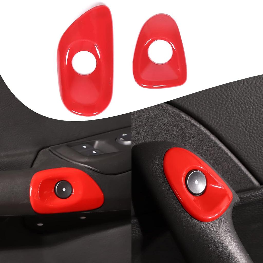 Lcojicep Car Switch Button Trim Compatible with Corvette C6 Z06 ZR1 2005-2013 Door Switch Button Lock Trim Door Switch Button Trim Frame Panel Real