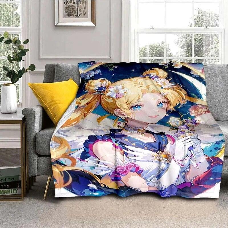 Moon Girl blanket for beds,Flannel thin blanket for summer, Anti-Pilling cooling blanket,Portable picnic blanket