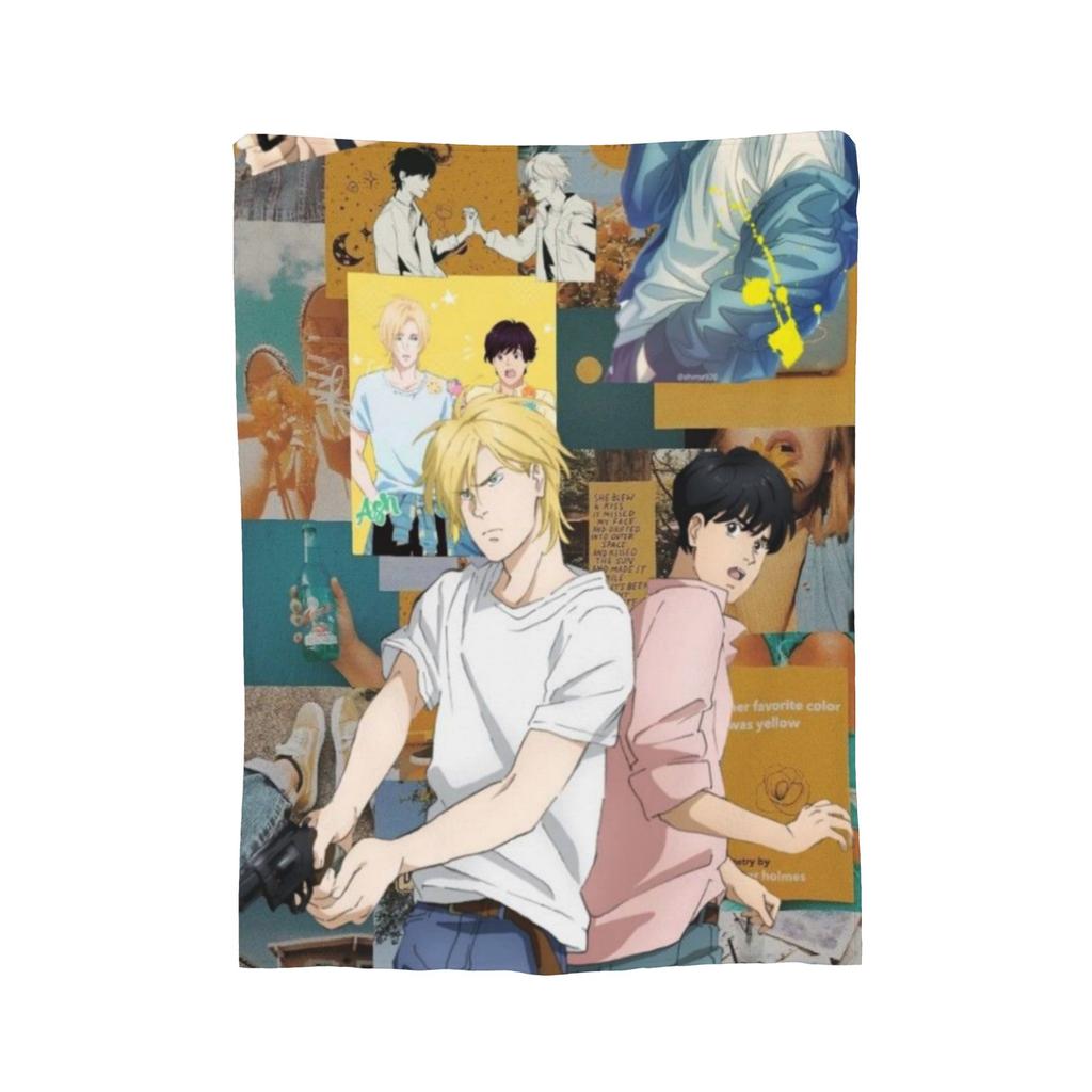 Banana Fish Anime Merch Blanket Warm Cozy Fluffy  Throw Blankets for Sofa 50x60 Inches Multi-size Bedspread