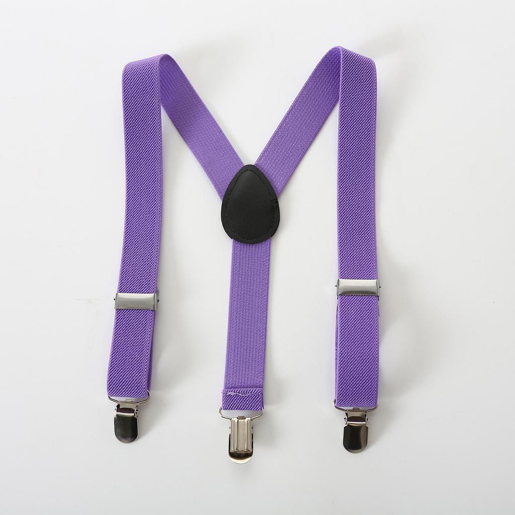 Boy Gentleman Outfit Vertical Stripe Print Short Sleeves Shirt with Bow Tie and Suspender Shorts Set for Formal Wear