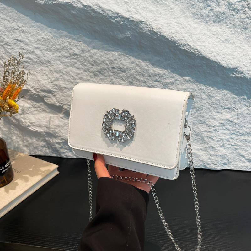 Simple small square bag 2025 new Korean version foreign style fashion diamond-encrusted chain bag foreign style shoulder messenger women's bag