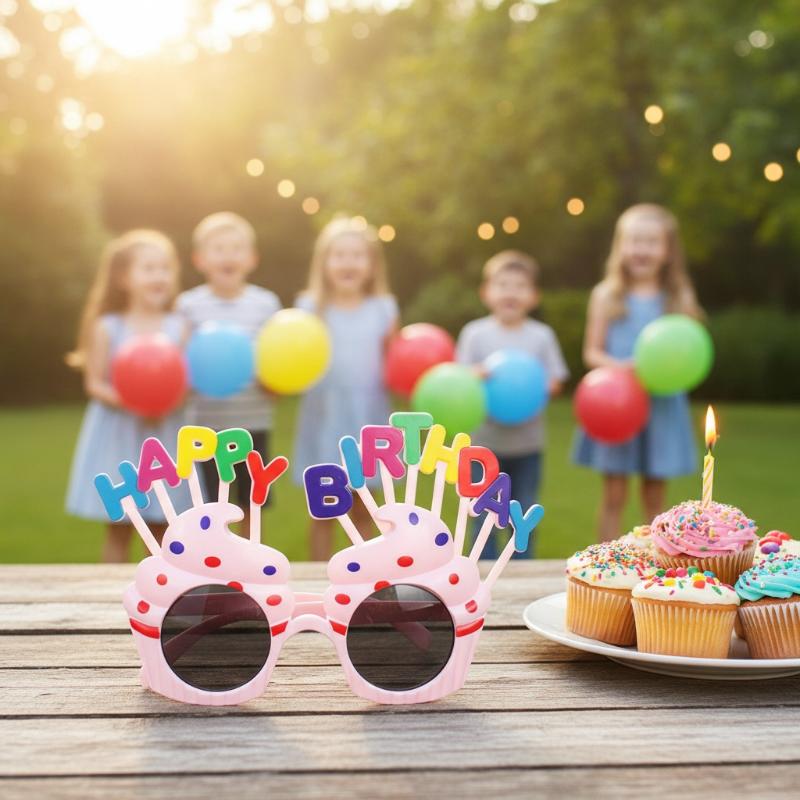 Party Fun Birthday Glasses Photo Props Plastic Decorative for Memorable Occasions