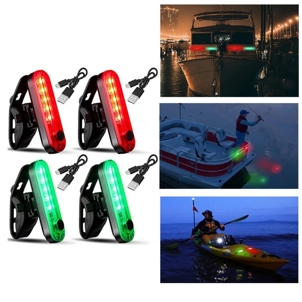

4 Modes LED Boat Navigation Light Multicolors Plastic Type-C Charging Boat Signal Lamp Kayak Sailboat Accessories
