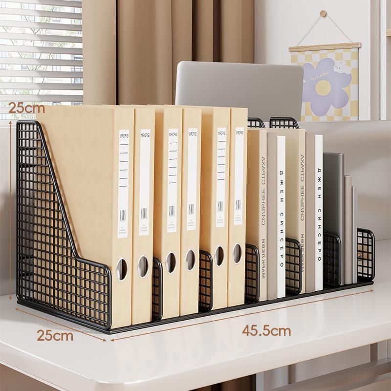 Metal Desktop File Organizer: Hanging Shelf & Storage Basket