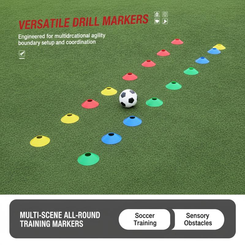 Football Training Cones Set Of 50 Sports Training Cones Agility Football Training Equipment Mixed-Color Plastic Handled Mesh Bag