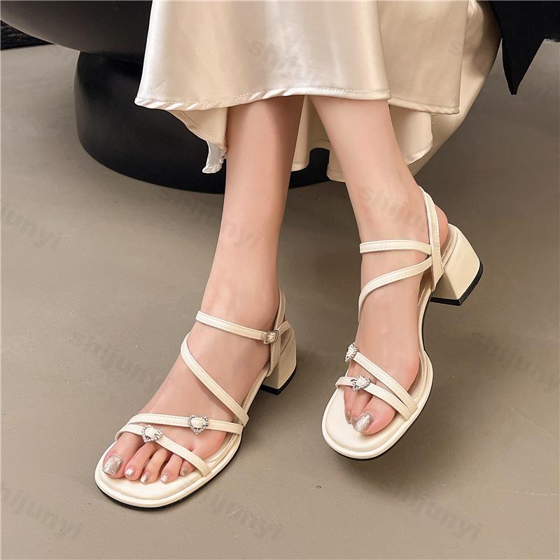 Fashion Fashion Women High Heel Sandals 2025 Summer Casual Outdoor Beach Slippers Roman Sandals Open Toed High Heels Sandalias De Mujer