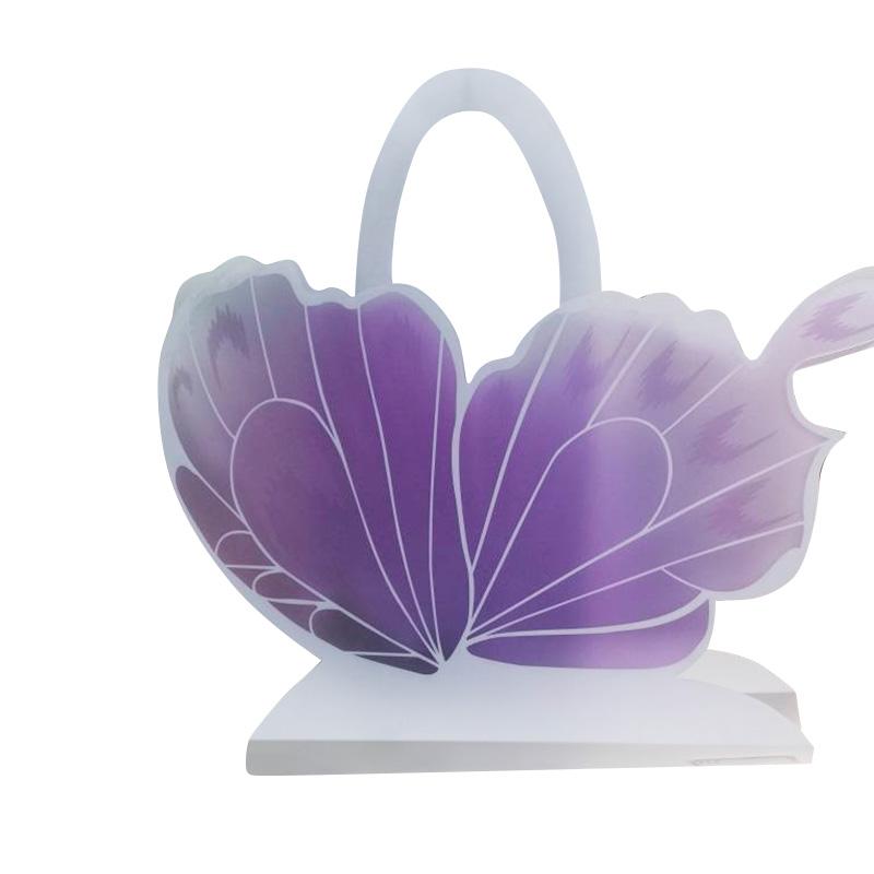 

Рожева упаковка Тоут Матовий Форма крил метелика Пакувальний матеріал для флористів ПП Портативна Сумка-букет Фестивальна вечірка 1 шт.