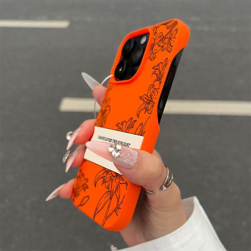 Skizze Blume Weiche Hülle für iPhone 16 15 14 13 12 11 Pro Max 14 15 16 Plus Neue Halbe Hülle Sturzfest und Stoßfest Handyhülle