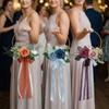 Elegant Artificial Rose Garland Handheld Wedding Decor Wreath  Bridal Shower