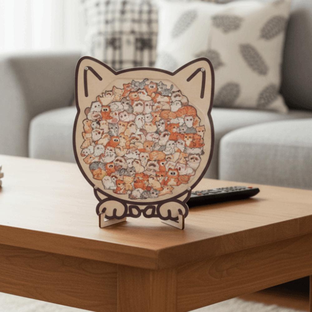 Tierpuzzle Katze Holzpuzzle Hund Einzigartiges unregelmäßiges Puzzle Katzenförmiges Puzzlespiel Geburtstag Weihnachten Geschenke