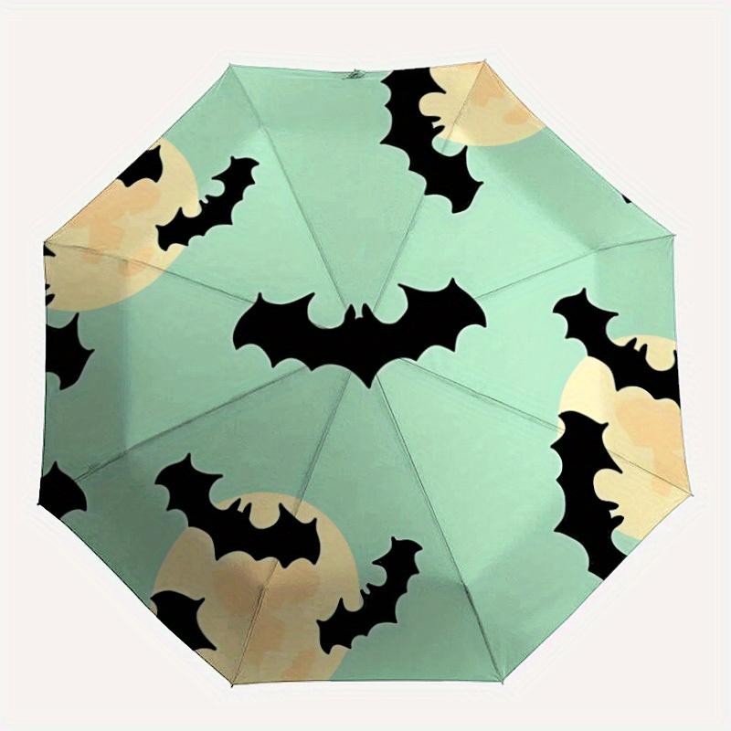 

1pc Bat Print Automatic Folding Umbrella, Portable & Foldable Design with 8 Ribs, Casual Outdoor Accessory yy250805143