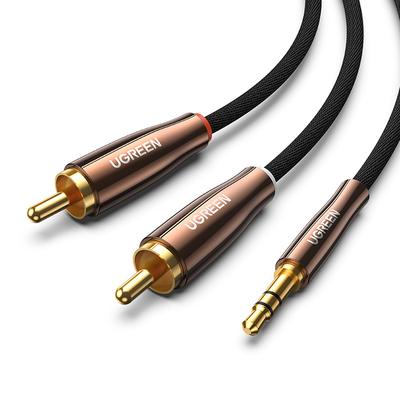 Kopparljudkabel 3,5 mm minijack 2x RCA 2 m
