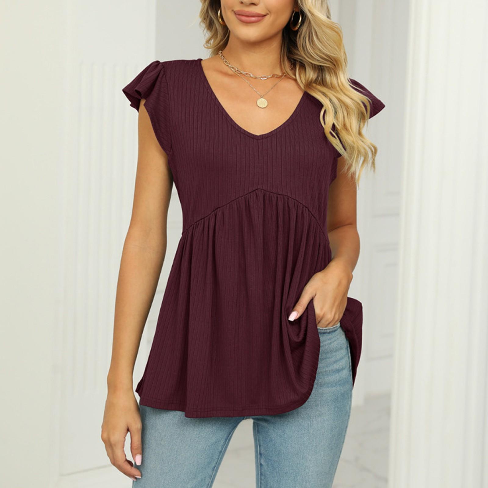 

Женские супермягкие футболки с коротким рукавом для женщин летние женские футболки короткие L винный