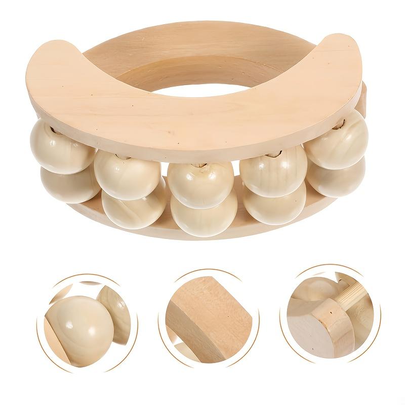Wood Handheld Massage Ball Roller - Deep Tissue Massager Suitable for Back, Neck, Legs, Arms & Full Body | Portable Muscle Device for Athletes