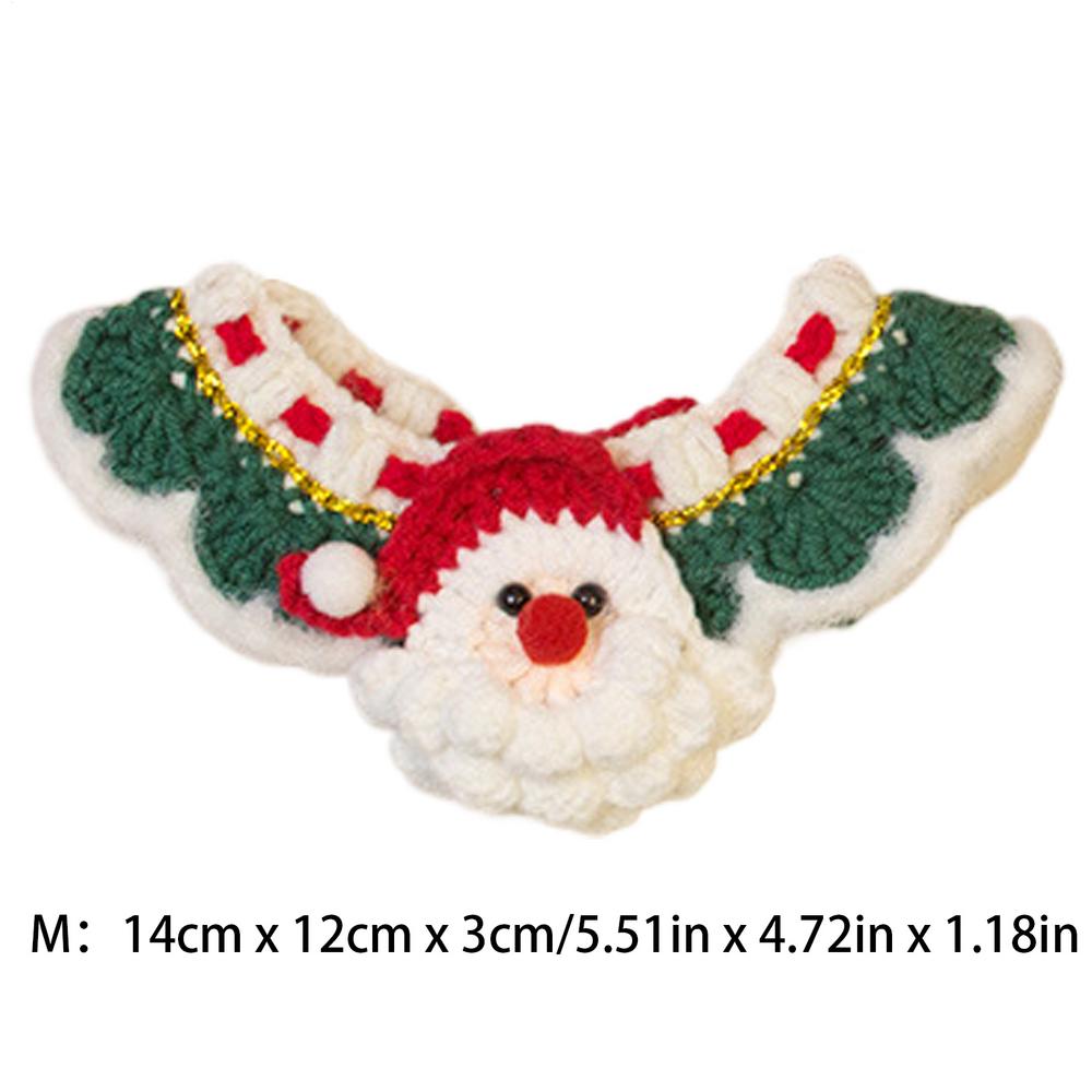 

Рождественский кошачий шарф Праздничный узор Санта-Клауса Банданы для питомца Многофункциональные рождественские аксессуары для собаки Мягкий зимний шейный платок для питомца S белый