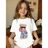 European Sizes Girl's Round-neck T-shirt with Fashionable Printed Design, Made of Comfortable, Soft, and Breathable Fabric, Suitable for Outdoor