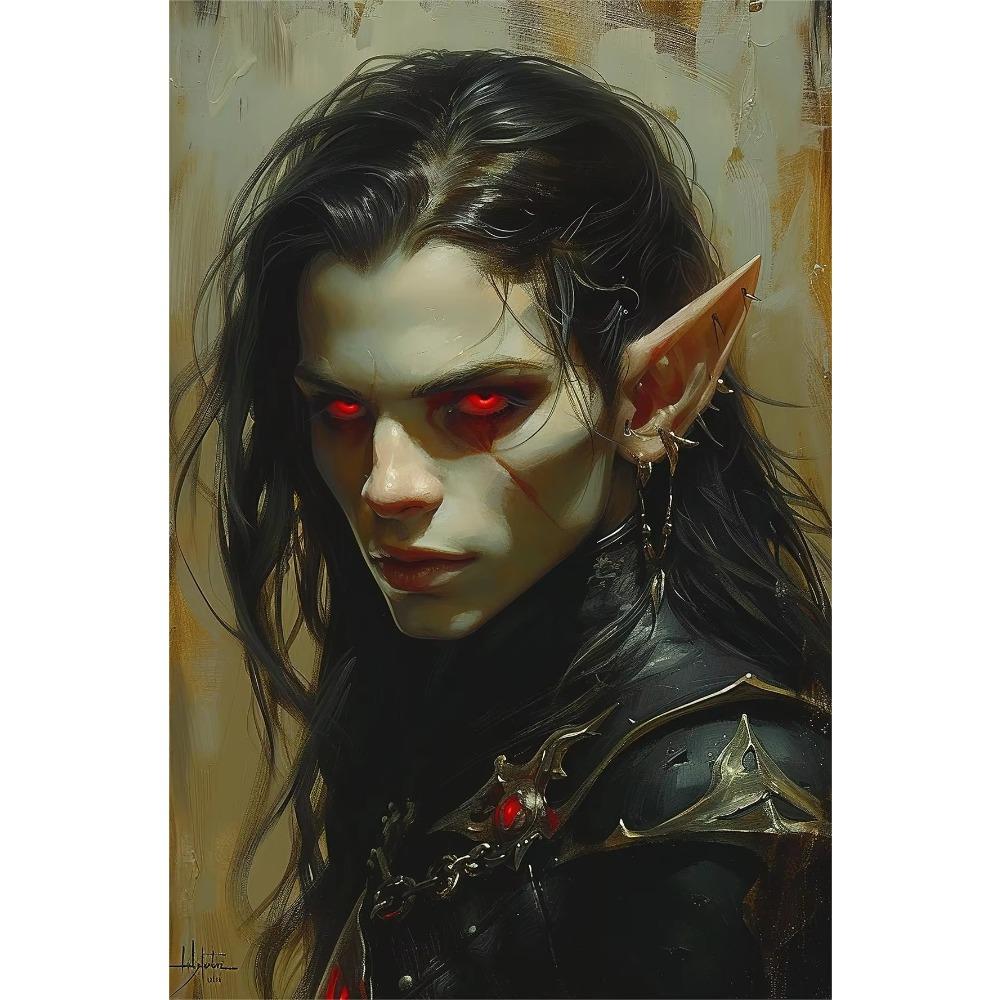 Magic Beautiful Dark Forest Elf Character Poster Canvas Oil Painting Prints Wall Painting Living Room Home Ation Frameless