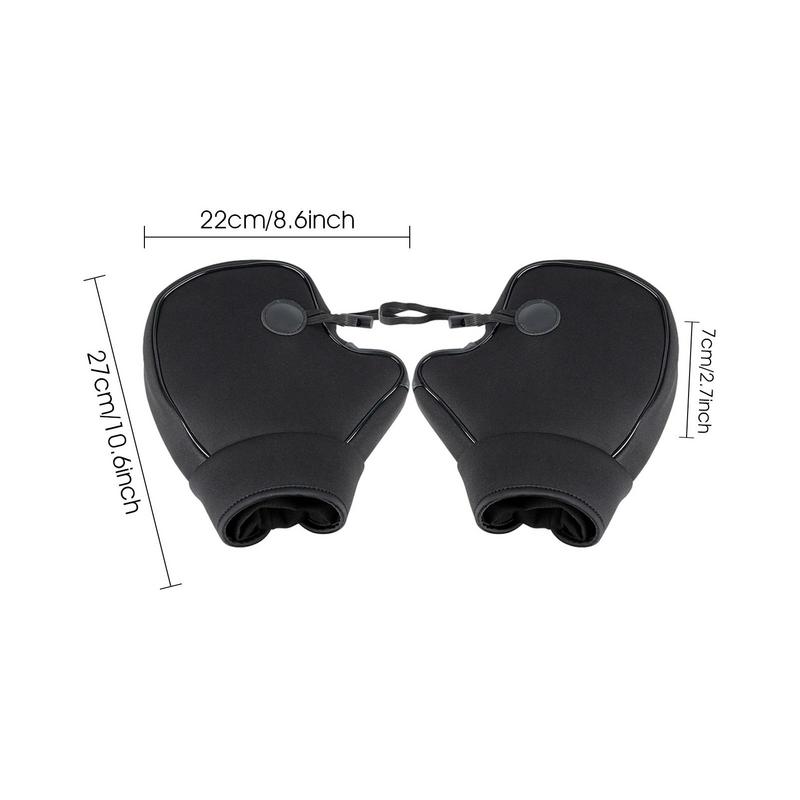 Motorcycle Handlebar Mitts Winter Windproof Mitts PU Leather Hand Warmer Handlebar Warmers Flexible and Elastic Winter Accessory