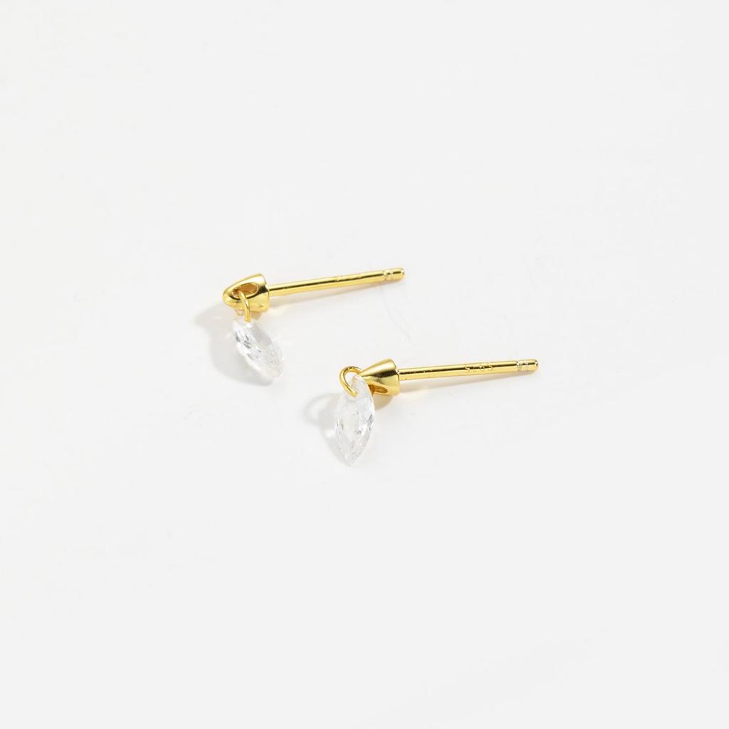 ANDYWEN 925 Sterling Silver Gold Oval CZ Zircon Stud Earring Clips Women Luxury Fine Jewelry 2023 Crystal Rock Punk Jewels