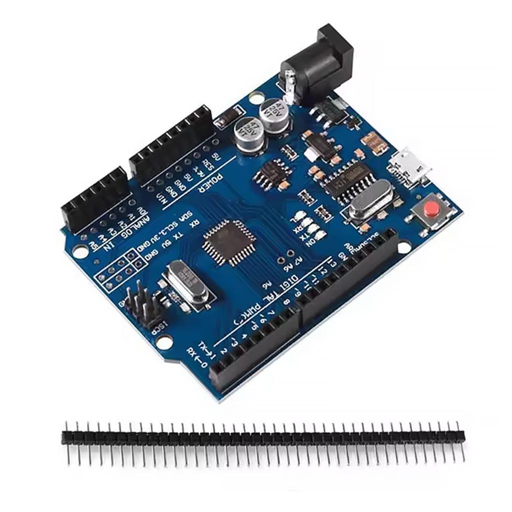 Rosfix Moduł ACS A1 ATMEGA328 AVR Micro USB – Kompatybilny z Arduino UNO R3 | Napięcie Zasilania 7-12V | Wbudowany Bootloader i Listwa Goldpin