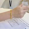 European Stainless Steel Open Cuff Bracelet for Women, Hammer Texture or Thorn Pattern Design, Light Luxury Style.