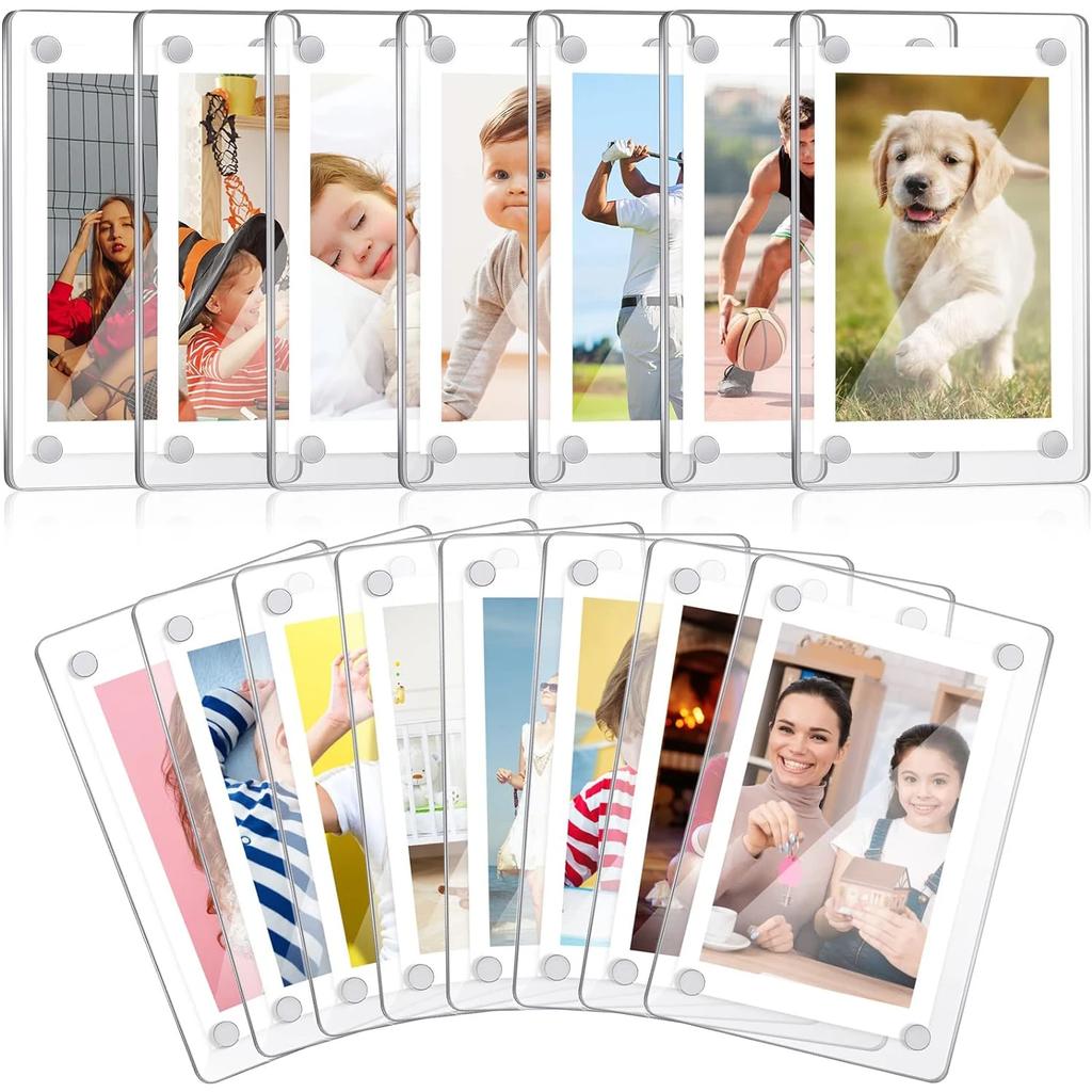 ISGTDRM Acrylic Refrigerator Magnetic Frame, Clear Reversible Refrigerator Magnet Photo Frame, Display Frame, For Fujifilm