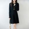 Robe pull femme 100% laine MODERNE NOUVELLE SAGA col rond tricot long pull hiver pulls laine longue robe femme
