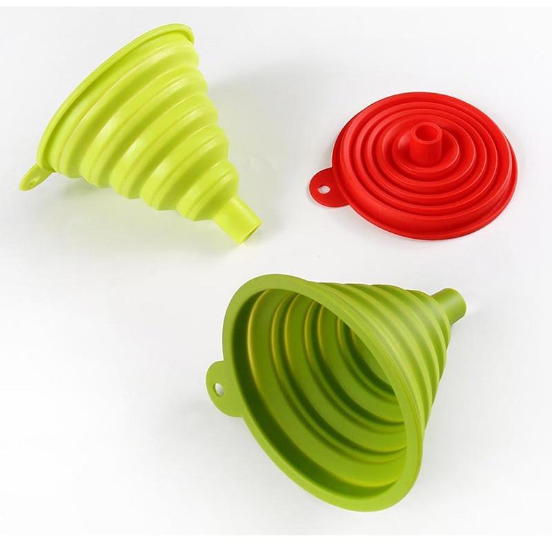 1pcs Mini Foldable Funnel Silicone Funnels Be Hung Household Liquid Dispensing Kitchen Tools