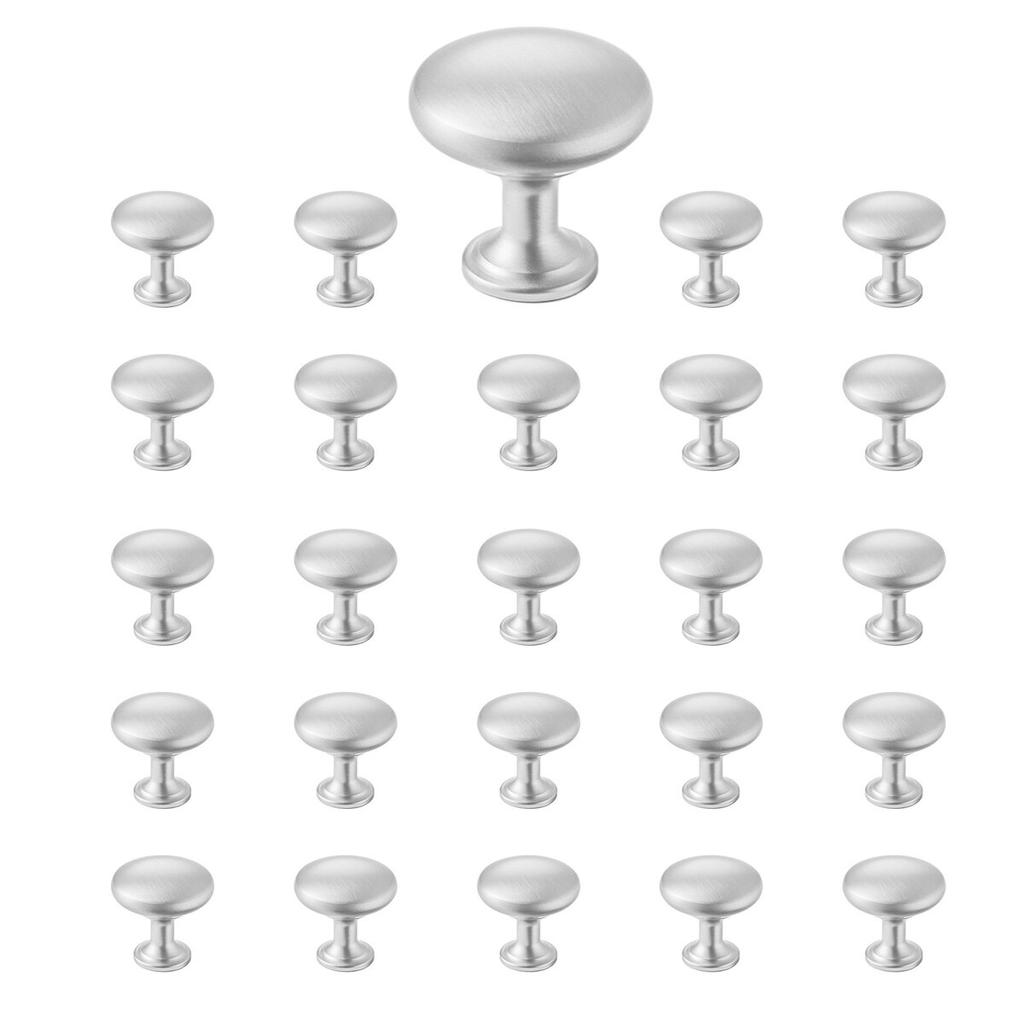 Cabinet Knobs, 25 Pack, 28 Mm Zinc Alloy Drawer Pulls Door Handles, Mushroom Kitchen Solid Knobs Dresser Handles, Cupboard Hardware with Screws for