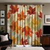 2 bucăți de frunze de arțar roșu de toamnă HD, perdea decorativă, perdea galbenă cu imprimeu digital, decorațiune stil decorațiune casă l