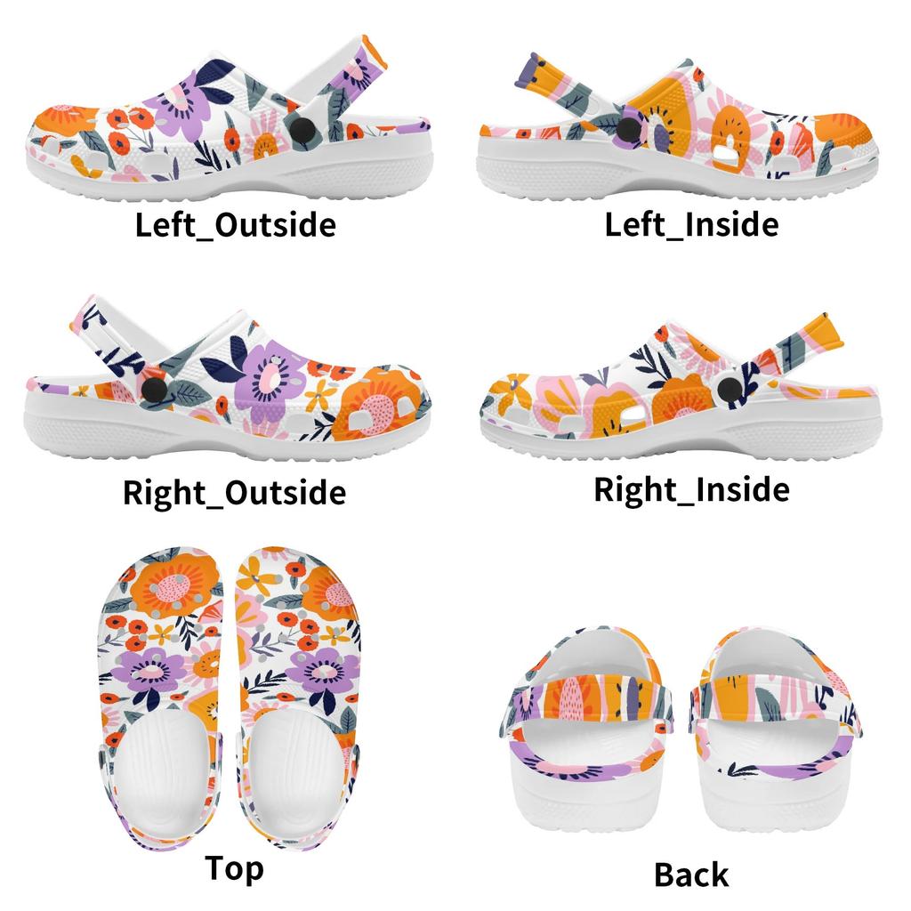 Allover Printed EVA Yard Clogs Unisex Lightweight Soft Slip On Garden Yard Home Bathroom Casual Walking Leisure Sandals Beach Wear
