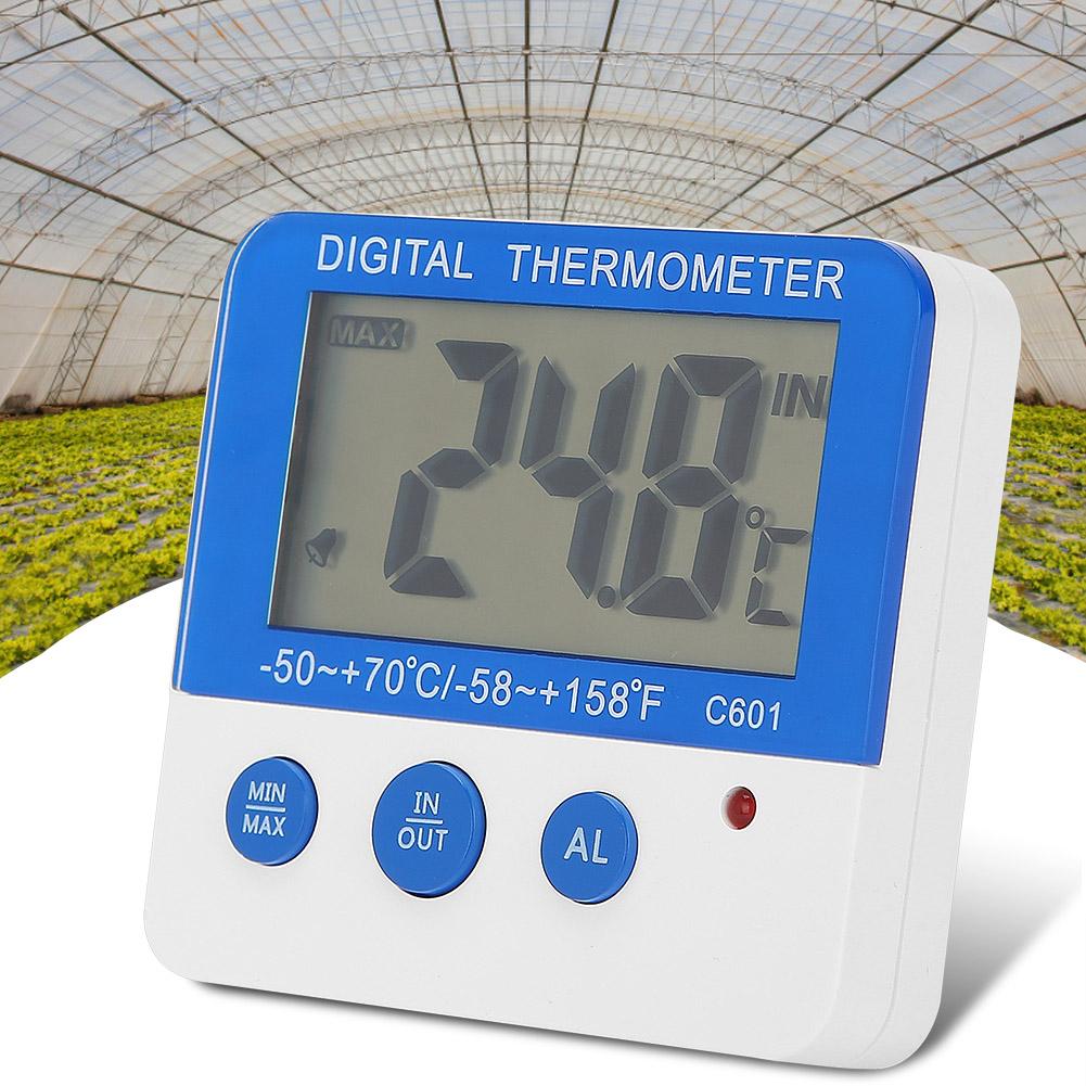ABS Indoor Outdoor Large LCD Display Mini Alarm Thermometer Livestock Farm Electronic Temperature