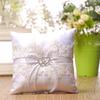 1 pièce 15*15*6CM Dentelle ajourée Motif double cœur Coussin porte-alliances Mariage romantique Porte-alliances pour la mariée