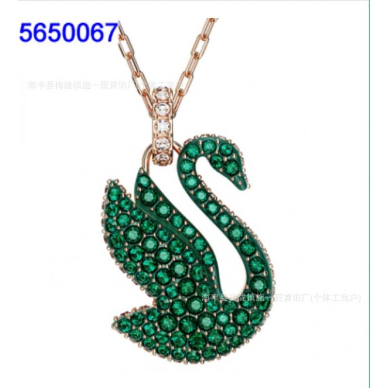 Womens Gradient Blue Swan Necklace Classic Clavicle Chain Fashion Jewelry