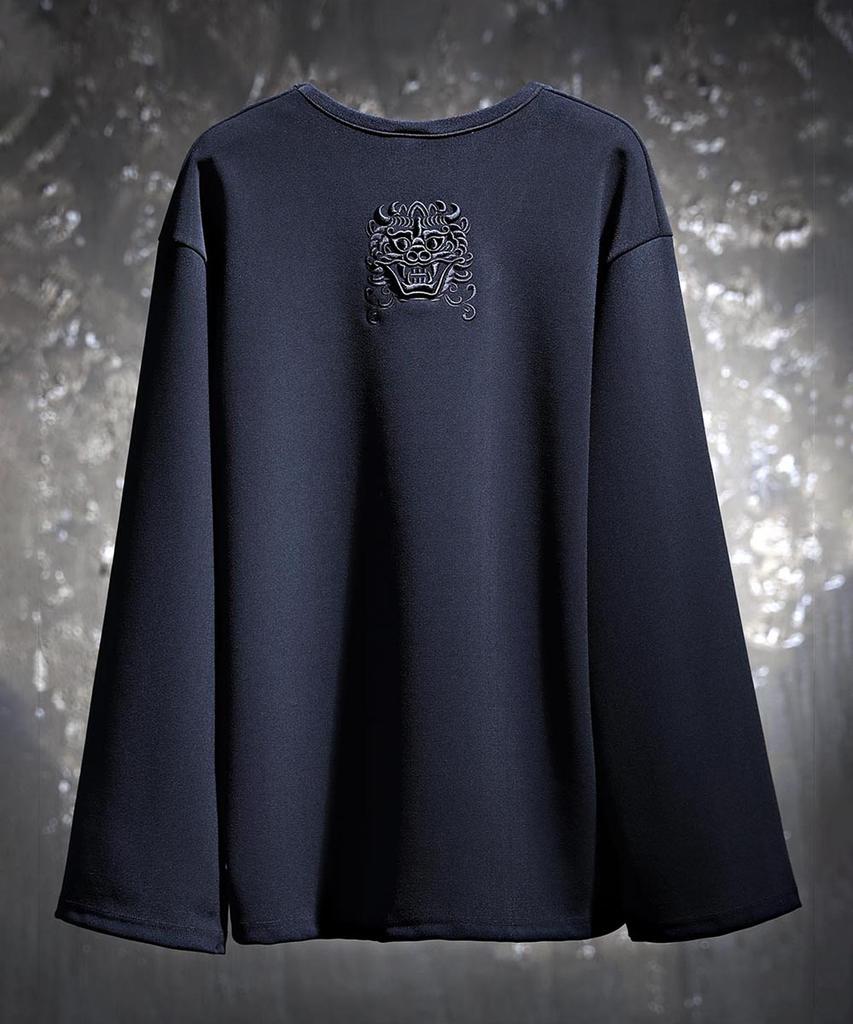 Kileutimuka Logo Embroidered U-Neck T-Shirt Black