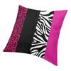 Hot Pink Zebra And Leopard Animal Print Stripes Cushion Covers 40x40 Polyester Throw Pillow Case for Sofa Car Square Pillowcase