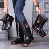 Silicone men's waterproof, non-slip, deodorant and wear-resistant men's tall rain shoes, long rain boots, waterproof and non-slip plus
