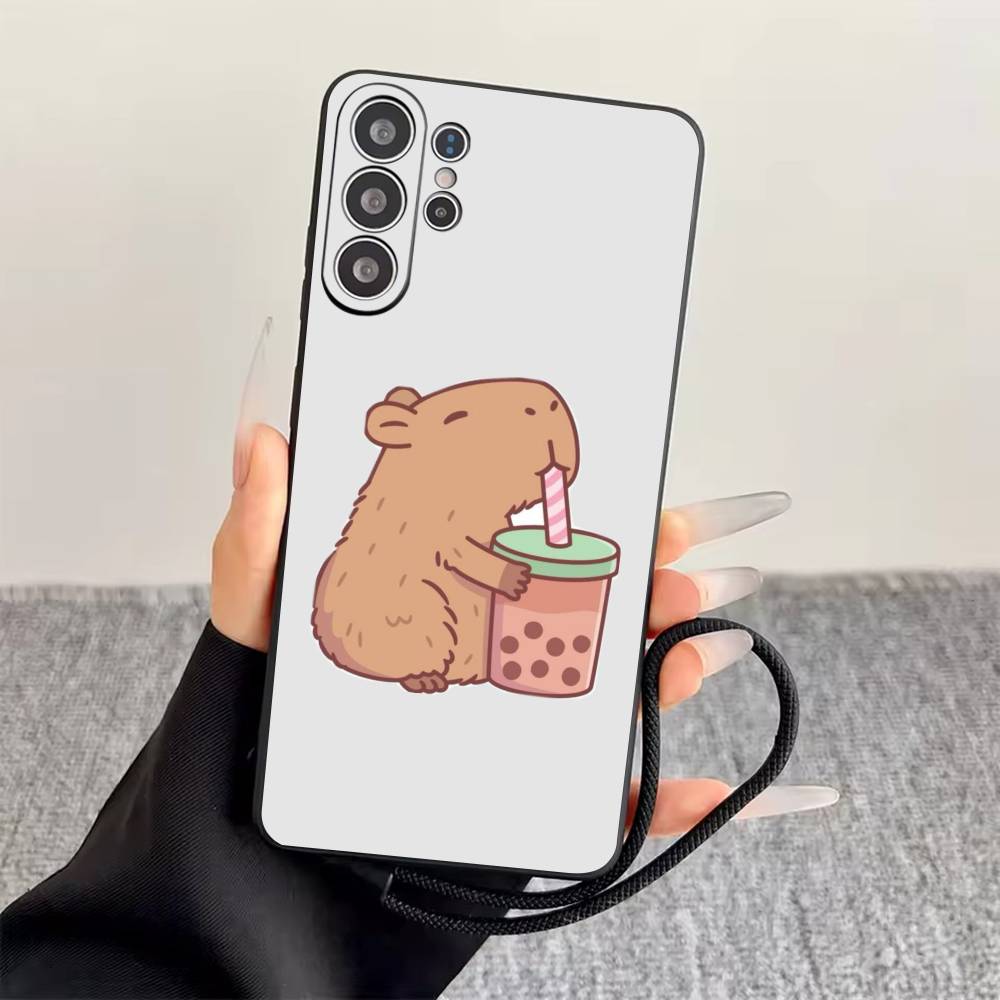 

C-Capybara Phone Case For Samsung S25,S24,S21,S22,S23,S30,Ultra,S20,Plus,Fe,Soft Silicone Black Cover Samsung S26