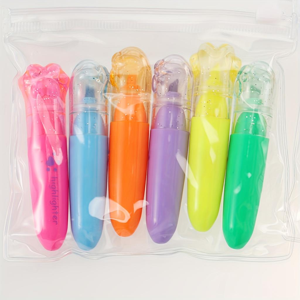 Cute Cartoon Cat Highlighter School Office Stationery Student Drawing Supplies Kawaii Ice Cream Mini Marker Pen
