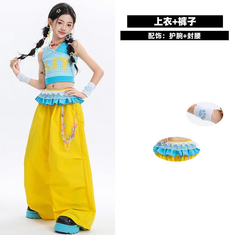 Mädchen Jazz Dance Outfit Kinder Hip Hop Bühnenauftritt Set Trendige Tanzkleidung