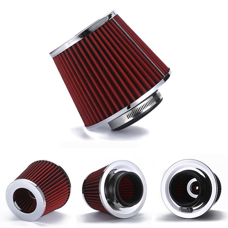 

3 76mm Universal Car Racing Cold Air Intake System Turbo Induction Pipe Tube Kit Cone High Flow Performace Air Filter Inlet красный