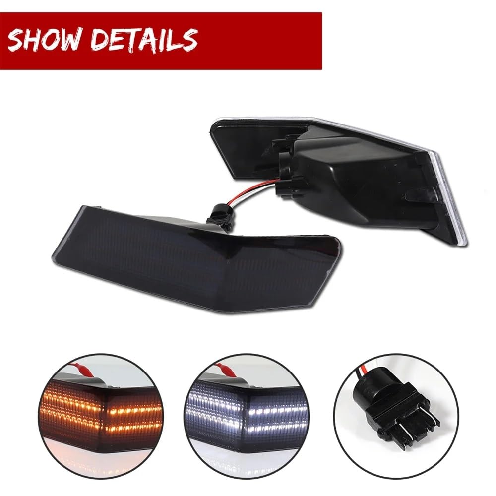 Side Marker Lights Patriot 2007-2017 Bumper Corner LED Light White DRL/Parking Light & Sequential