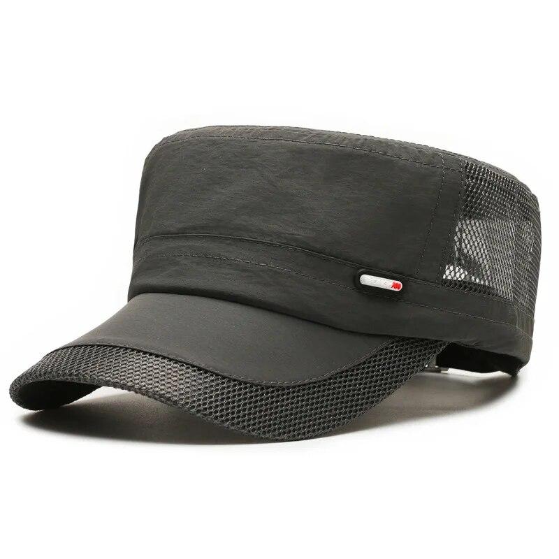 Summer New Mesh Quick Dry Flat Cap Men's Outdoor Sports Baseball Cap Sun Fishing Visor Women's Thin Breathable Cap
