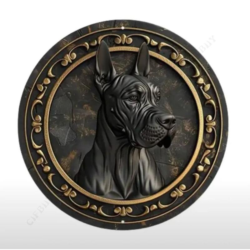 Hexenbesen Halloween Schild, Runde Aluminium Wandplakette 20x20cm