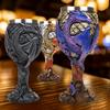 Wine Cup Vintage Dragon Embossed High Stem Wine Glass Wine Drinking Cup Resin Crafted Goblet for Home Decoration