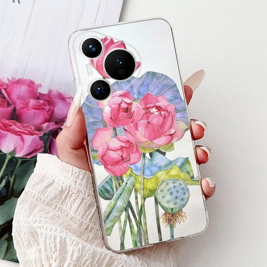 For Huawei Pura 70 Pro Plus Case Colorful Flower Painted Cover Soft Slim Phone Case For Huawei Pura 70 Ultra Pura70 Pro 5G Shell