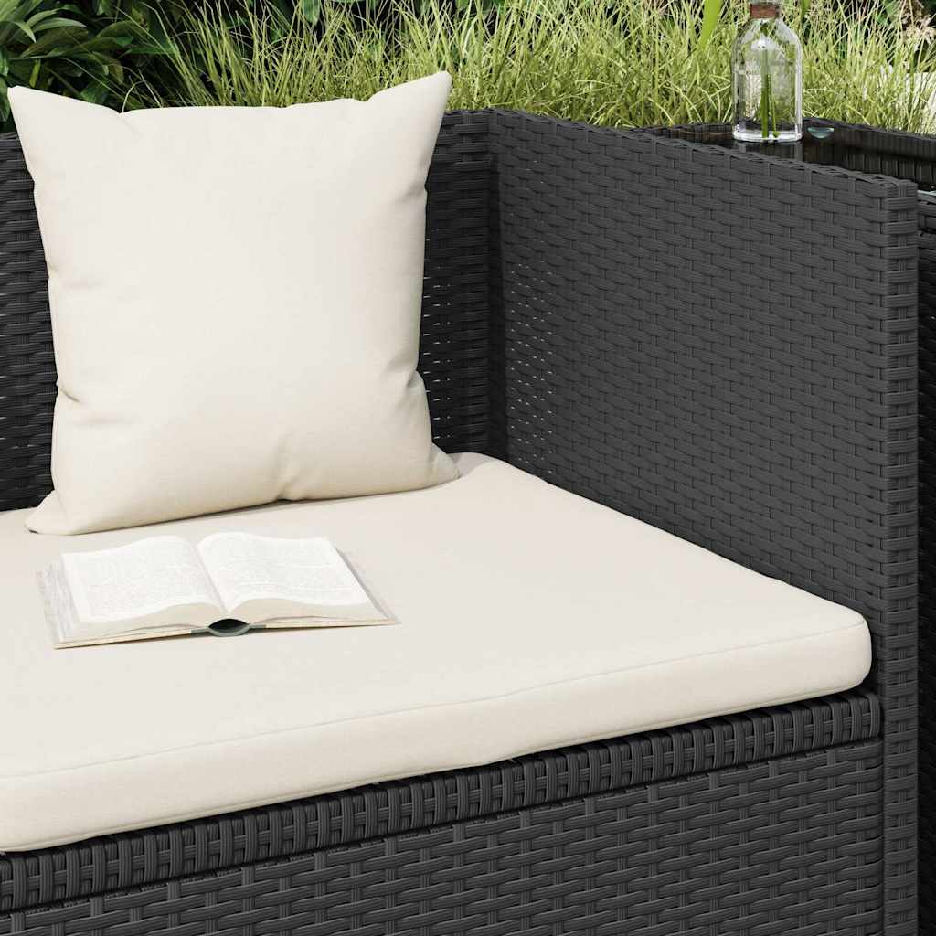 vidaXL Garten-Sofabett mit Kissen Poly Rattan Schwarz