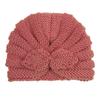 Autumn and winter new children's wool rabbit ear hat, baby solid color knitted wool hat, baby hat