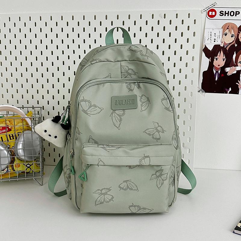 Japanese Ins Style Butterfly Backpack for Women Junior High School Girls School Bag Large Capacity Travel Light Backpack